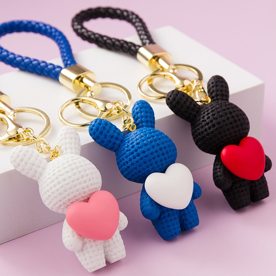 Cute Cartoon Keychain Knitted Animal Shape Phone Bag Car Rabbit Keychain for Daily Use Image 12