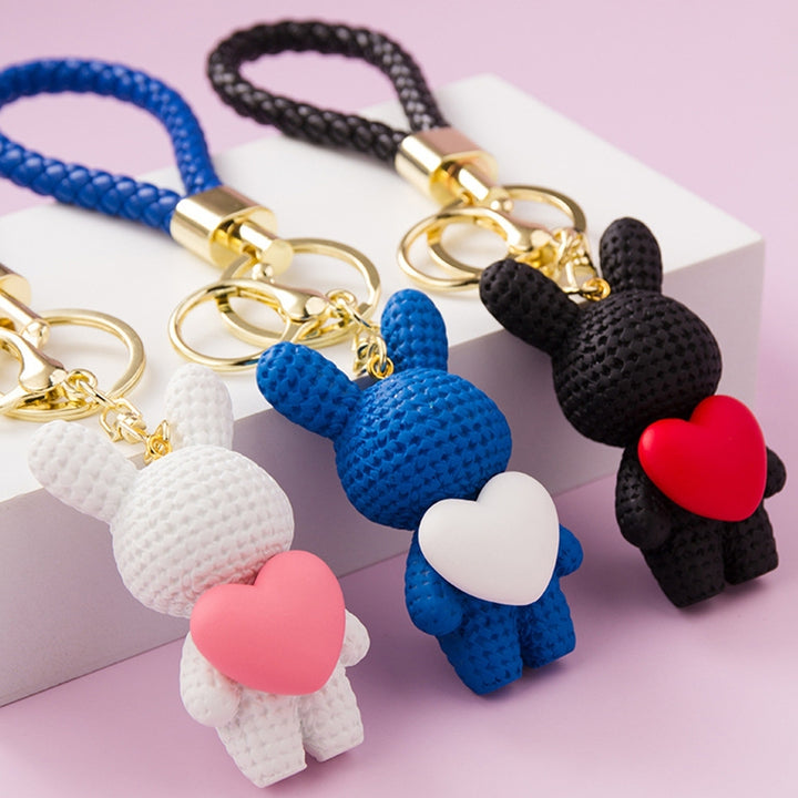 Cute Cartoon Keychain Knitted Animal Shape Phone Bag Car Rabbit Keychain for Daily Use Image 12