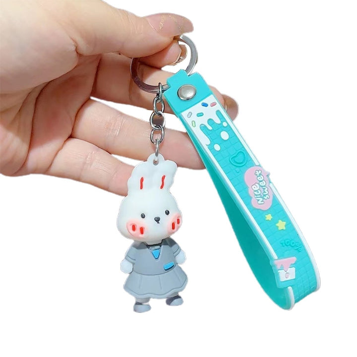 Rabbit Key Chain Cartoon Keychain Pendant for Girls Image 1