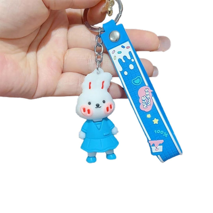 Rabbit Key Chain Cartoon Keychain Pendant for Girls Image 1