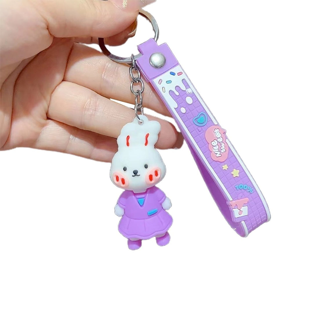 Rabbit Key Chain Cartoon Keychain Pendant for Girls Image 1