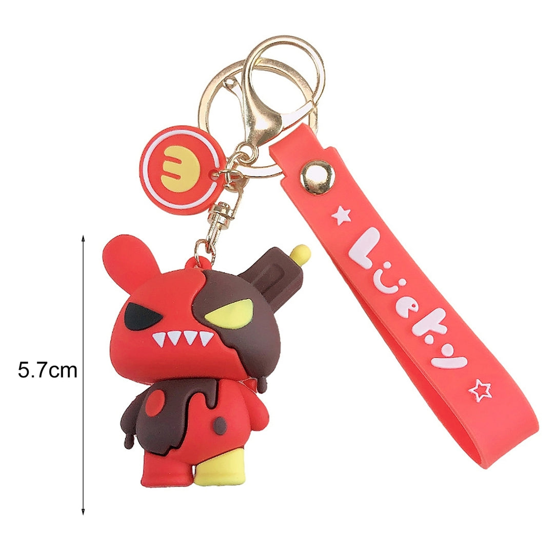 Bunny Keychain Villain Angry Face Contrast Color Cartoon Letter Decorate Polished Phone Car Couple Gift Rabbit Keychain Image 8