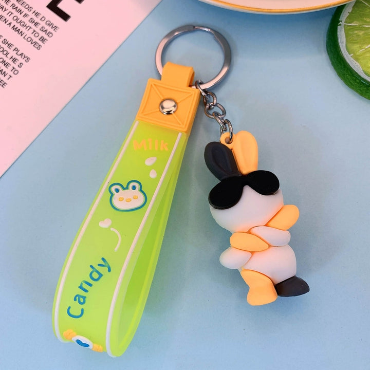 Key Chain Soft Waterproof Silicone Mini Cartoon Rabbit Lovers Bag Car Key Pendant for Women Image 8