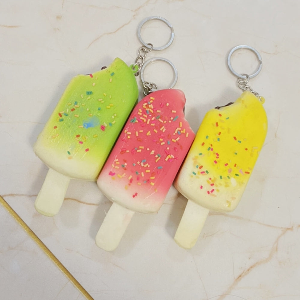 Decorative Mobile Chain Beautiful Lovely Lightweight Exquisite DIY Faux Leather Soft Ice Cream Key Pendant for Gift Image 2