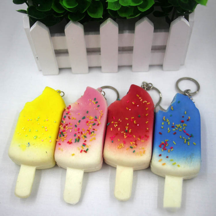 Decorative Mobile Chain Beautiful Lovely Lightweight Exquisite DIY Faux Leather Soft Ice Cream Key Pendant for Gift Image 3