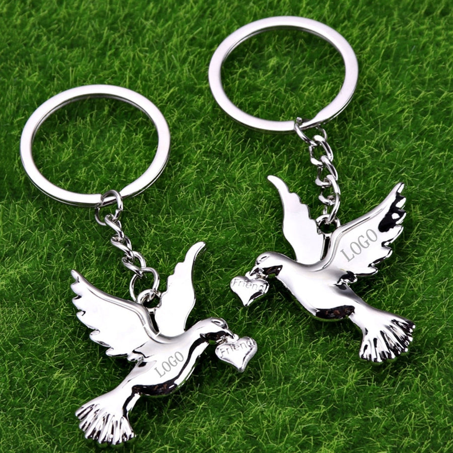 Key Chain Multi-purpose Realistic Decorative Reusable Bright Luster Souvenir Metal Peace Pigeon Key Ring Hanging Pendant Image 1