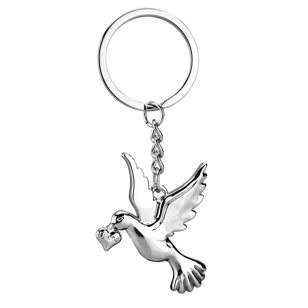 Key Chain Multi-purpose Realistic Decorative Reusable Bright Luster Souvenir Metal Peace Pigeon Key Ring Hanging Pendant Image 4