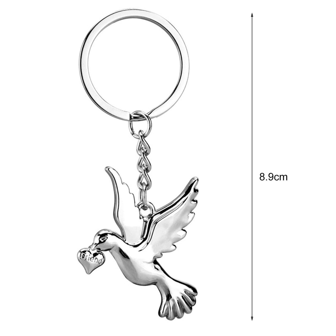 Key Chain Multi-purpose Realistic Decorative Reusable Bright Luster Souvenir Metal Peace Pigeon Key Ring Hanging Pendant Image 6