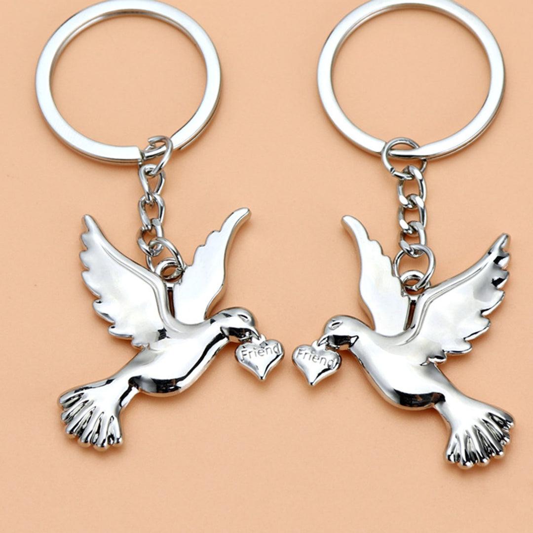Key Chain Multi-purpose Realistic Decorative Reusable Bright Luster Souvenir Metal Peace Pigeon Key Ring Hanging Pendant Image 7