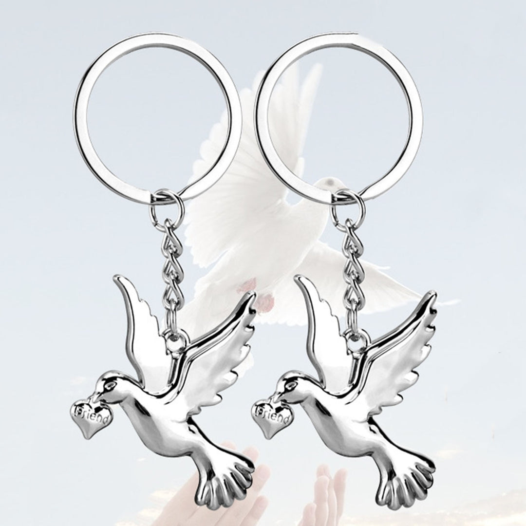 Key Chain Multi-purpose Realistic Decorative Reusable Bright Luster Souvenir Metal Peace Pigeon Key Ring Hanging Pendant Image 8
