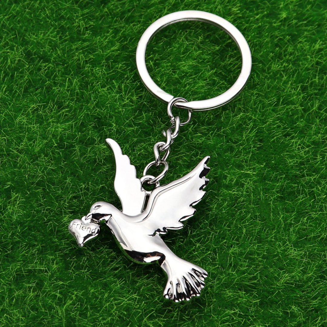 Key Chain Multi-purpose Realistic Decorative Reusable Bright Luster Souvenir Metal Peace Pigeon Key Ring Hanging Pendant Image 9