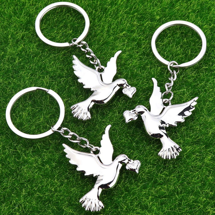 Key Chain Multi-purpose Realistic Decorative Reusable Bright Luster Souvenir Metal Peace Pigeon Key Ring Hanging Pendant Image 10