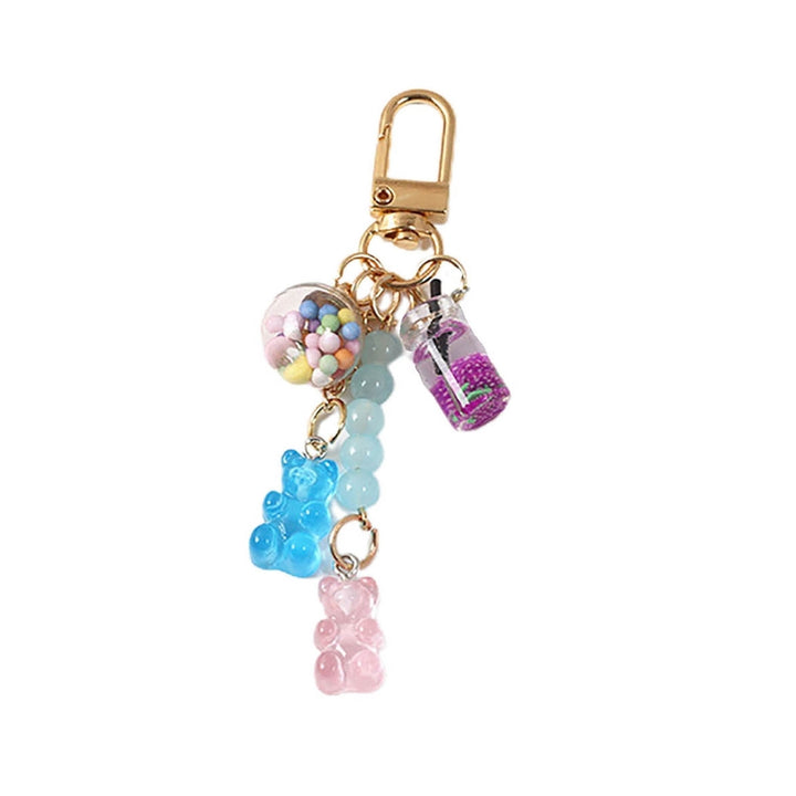 Key Ring Beads Brightly Colored Delicate Texture Candy Color INS Cartoon Gummy Bear Bag Pendant Jewelry Gift Image 4