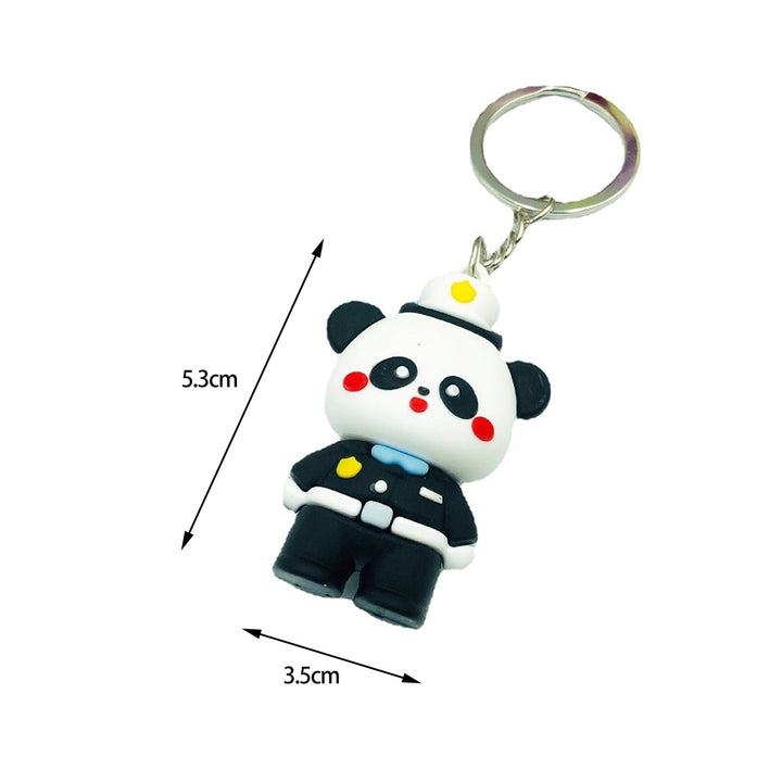 Cartoon Panda Keychain 3D Mini Funny High Toughness Comfortable Grip Backpack Ornament PVC Cute Animal Key Ring for Image 9