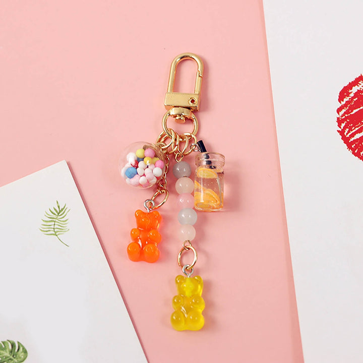 Key Ring Beads Brightly Colored Delicate Texture Candy Color INS Cartoon Gummy Bear Bag Pendant Jewelry Gift Image 7