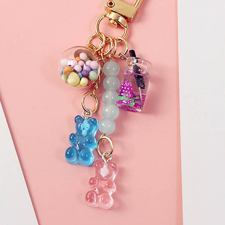 Key Ring Beads Brightly Colored Delicate Texture Candy Color INS Cartoon Gummy Bear Bag Pendant Jewelry Gift Image 9