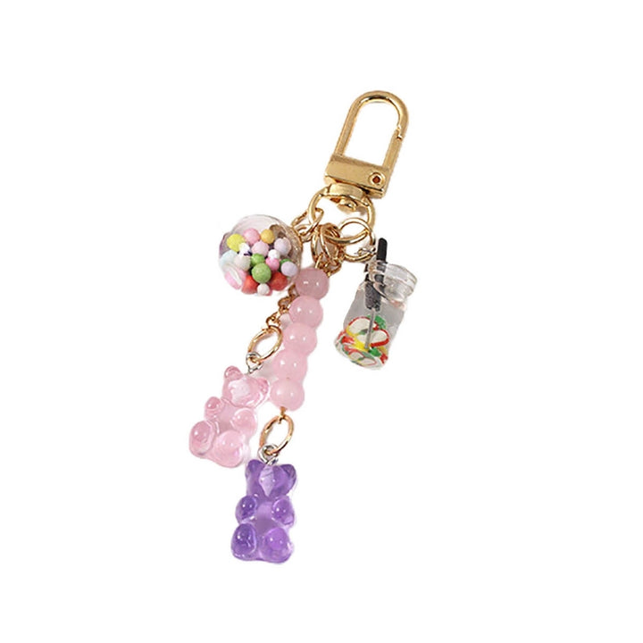 Key Ring Beads Brightly Colored Delicate Texture Candy Color INS Cartoon Gummy Bear Bag Pendant Jewelry Gift Image 11