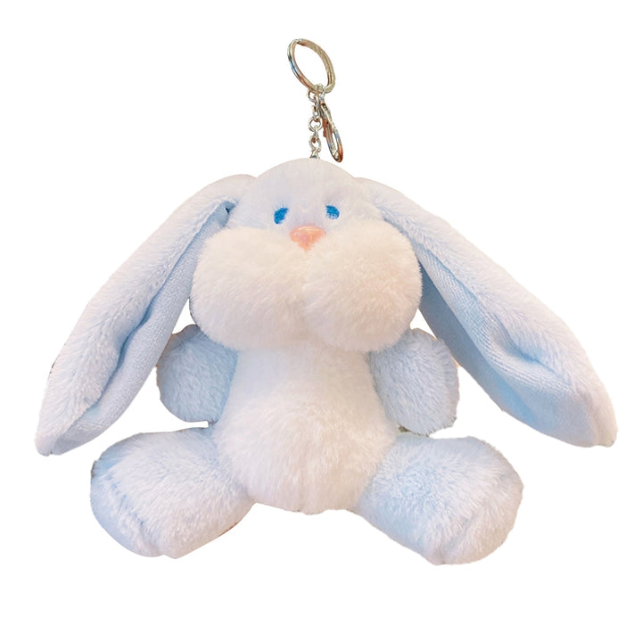 Rabbit Key Chain Cartoon Image Soft Plush Fluffy Animal Shape Three-dimensional Decorative Gift Bunny Doll Pendant Car Image 2