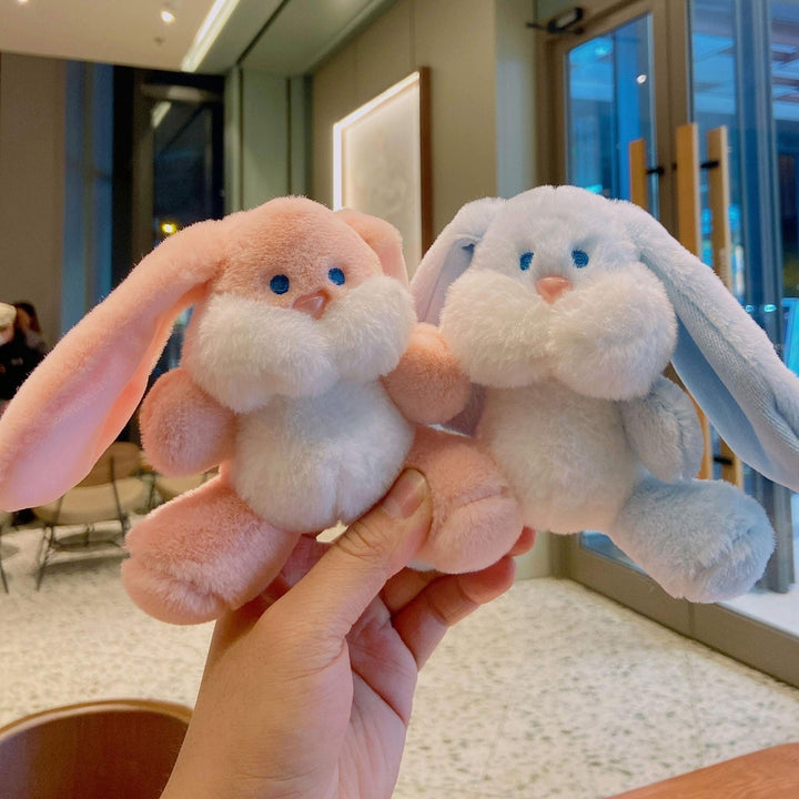 Rabbit Key Chain Cartoon Image Soft Plush Fluffy Animal Shape Three-dimensional Decorative Gift Bunny Doll Pendant Car Image 6