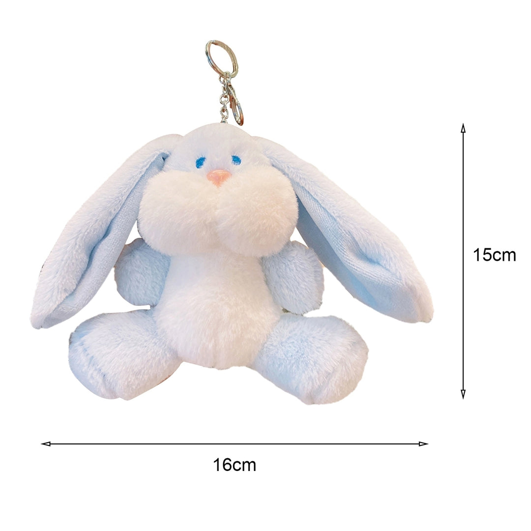 Rabbit Key Chain Cartoon Image Soft Plush Fluffy Animal Shape Three-dimensional Decorative Gift Bunny Doll Pendant Car Image 8