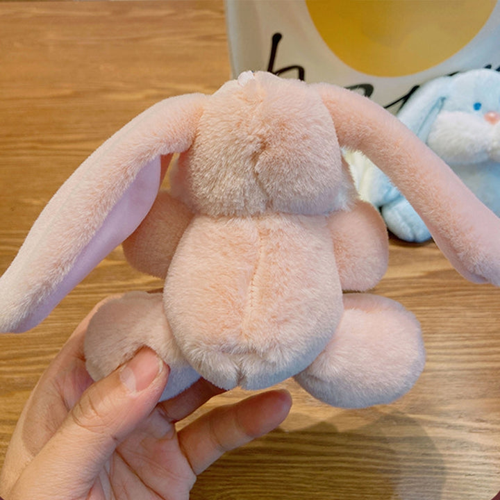 Rabbit Key Chain Cartoon Image Soft Plush Fluffy Animal Shape Three-dimensional Decorative Gift Bunny Doll Pendant Car Image 10