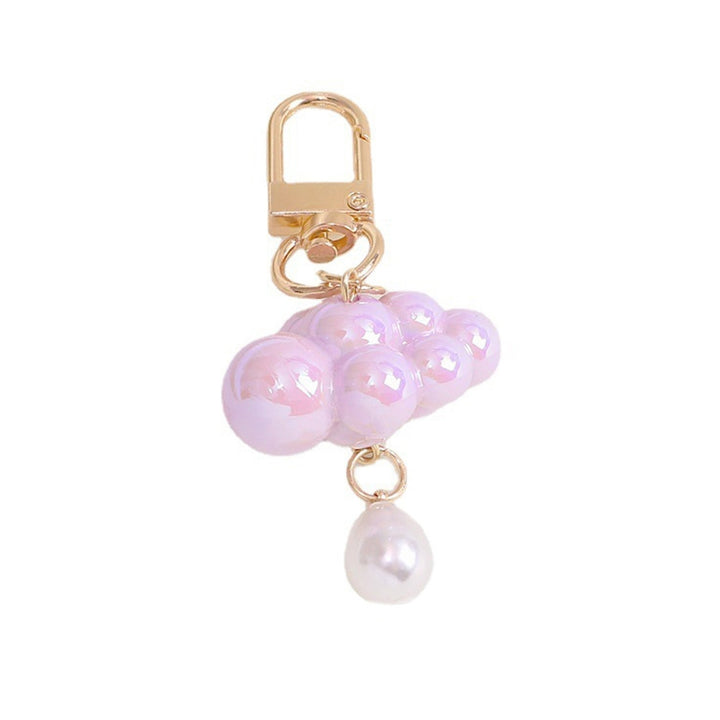 Cloud Keychain Faux Pearl Pendant DIY Acrylic Backpack Ornament Colorful Cloud Key Ring Daily Use Image 3