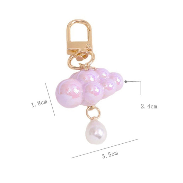 Cloud Keychain Faux Pearl Pendant DIY Acrylic Backpack Ornament Colorful Cloud Key Ring Daily Use Image 12
