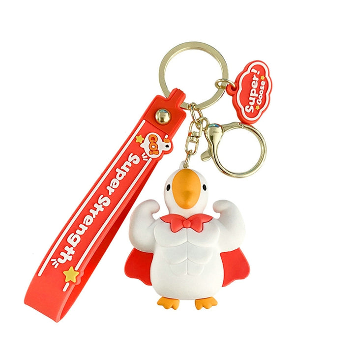 Goose Keychain 3D Doll Letter Strap DIY Gift Animal Mighty Goose Car Key Ring Pendant Backpack Ornament Image 2