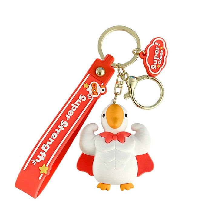 Goose Keychain 3D Doll Letter Strap DIY Gift Animal Mighty Goose Car Key Ring Pendant Backpack Ornament Image 1