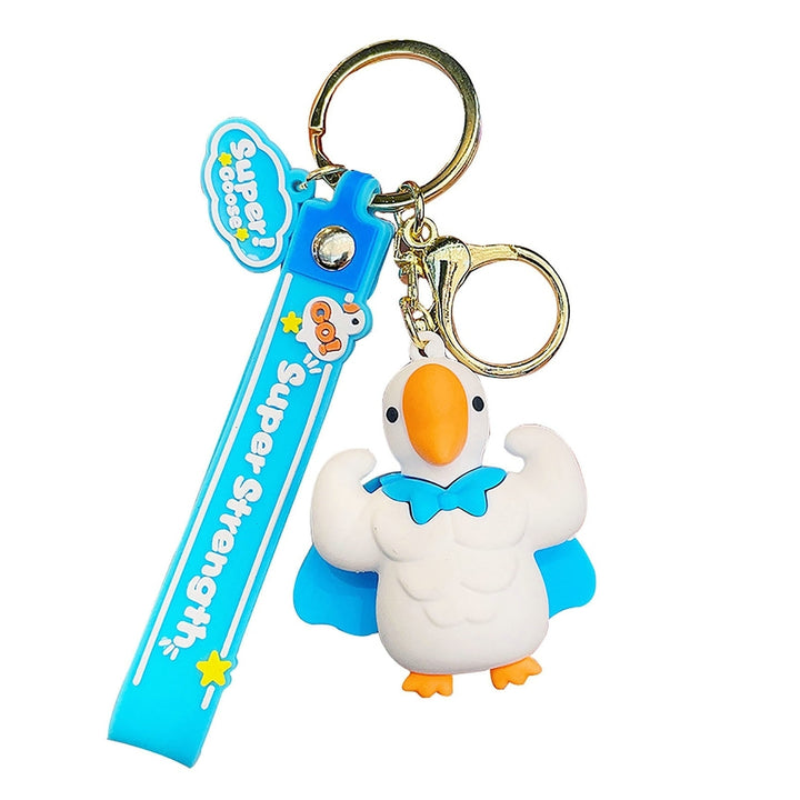 Goose Keychain 3D Doll Letter Strap DIY Gift Animal Mighty Goose Car Key Ring Pendant Backpack Ornament Image 3