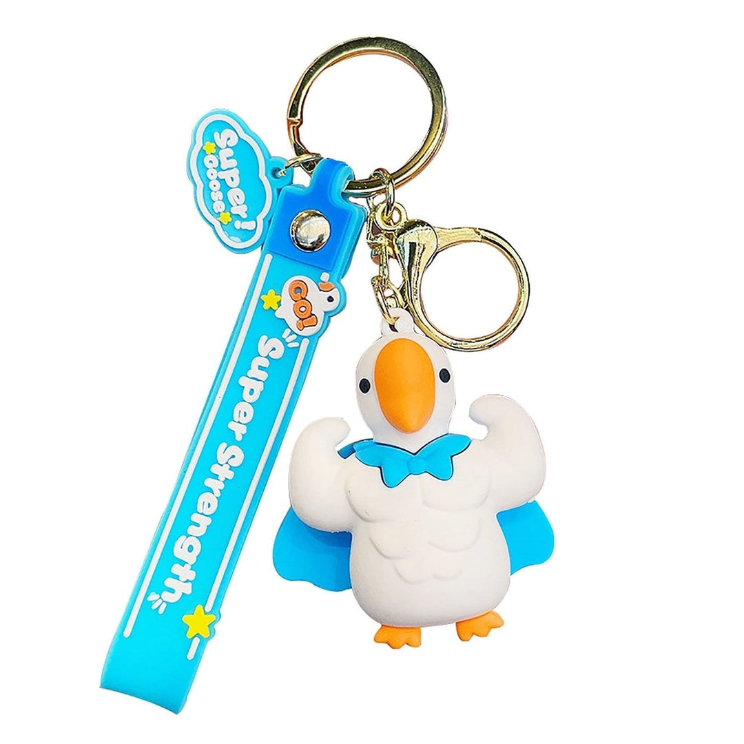 Goose Keychain 3D Doll Letter Strap DIY Gift Animal Mighty Goose Car Key Ring Pendant Backpack Ornament Image 1