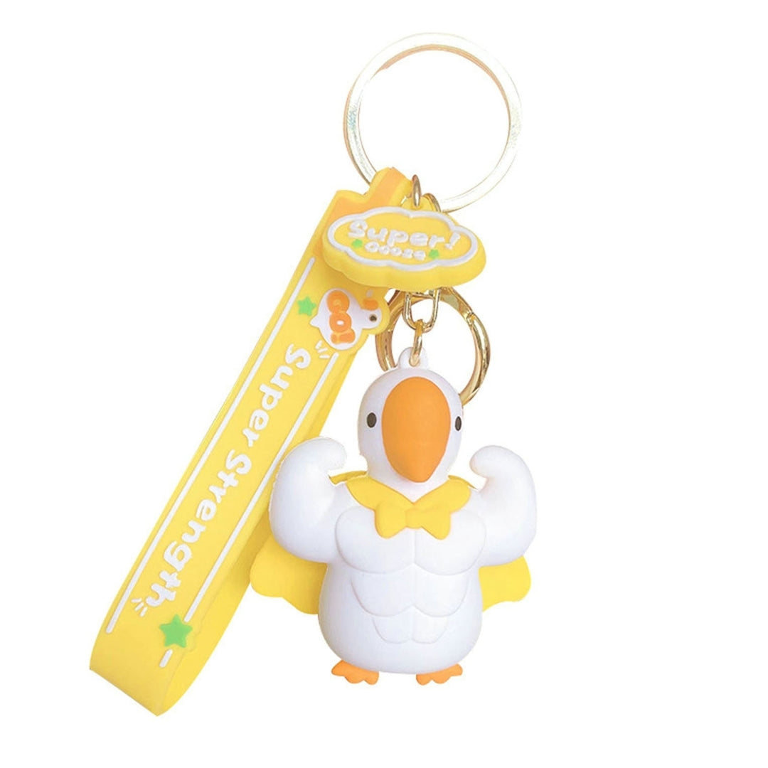 Goose Keychain 3D Doll Letter Strap DIY Gift Animal Mighty Goose Car Key Ring Pendant Backpack Ornament Image 4