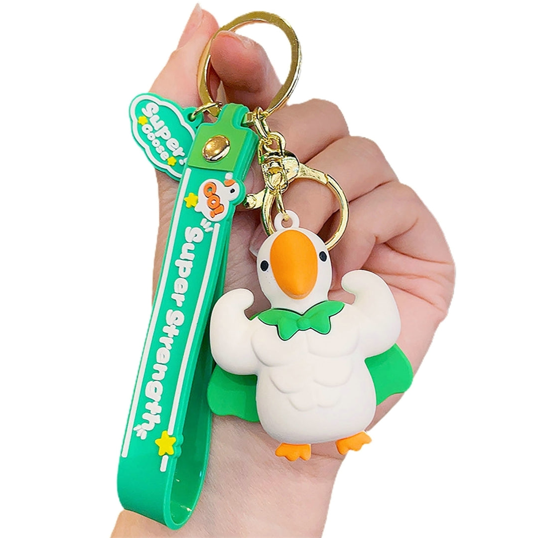 Goose Keychain 3D Doll Letter Strap DIY Gift Animal Mighty Goose Car Key Ring Pendant Backpack Ornament Image 4