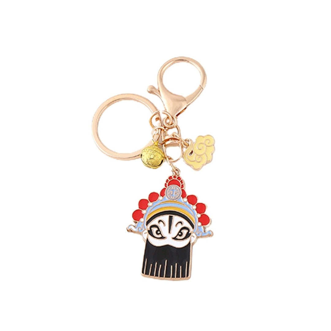Auspicious Clouds Bell Enamel Key Chain Chinese Style Peking Opera Key Ring Backpack Ornament Image 3