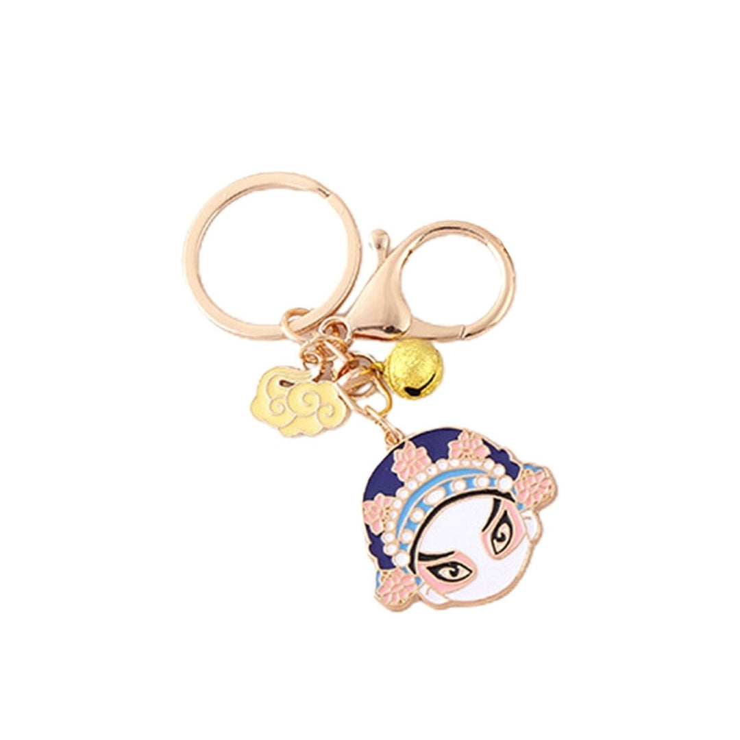 Auspicious Clouds Bell Enamel Key Chain Chinese Style Peking Opera Key Ring Backpack Ornament Image 4