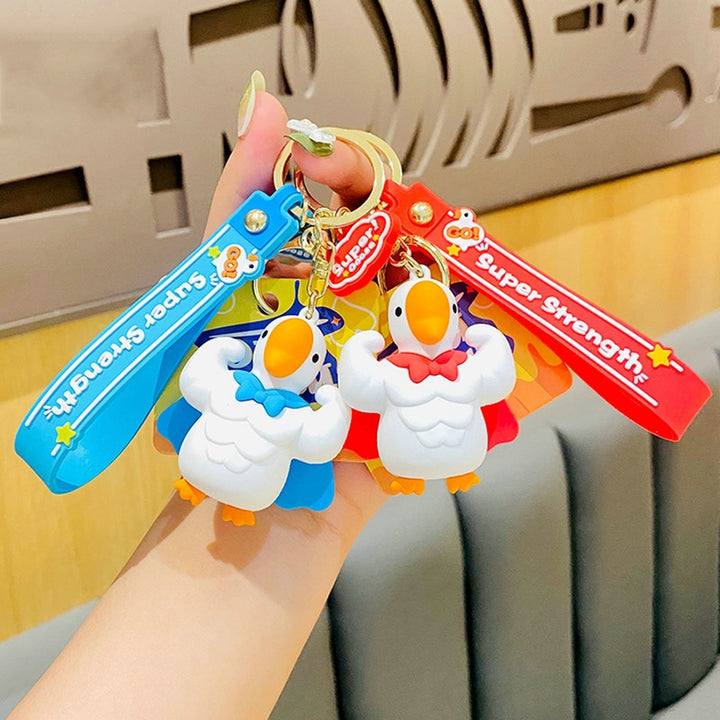 Goose Keychain 3D Doll Letter Strap DIY Gift Animal Mighty Goose Car Key Ring Pendant Backpack Ornament Image 7