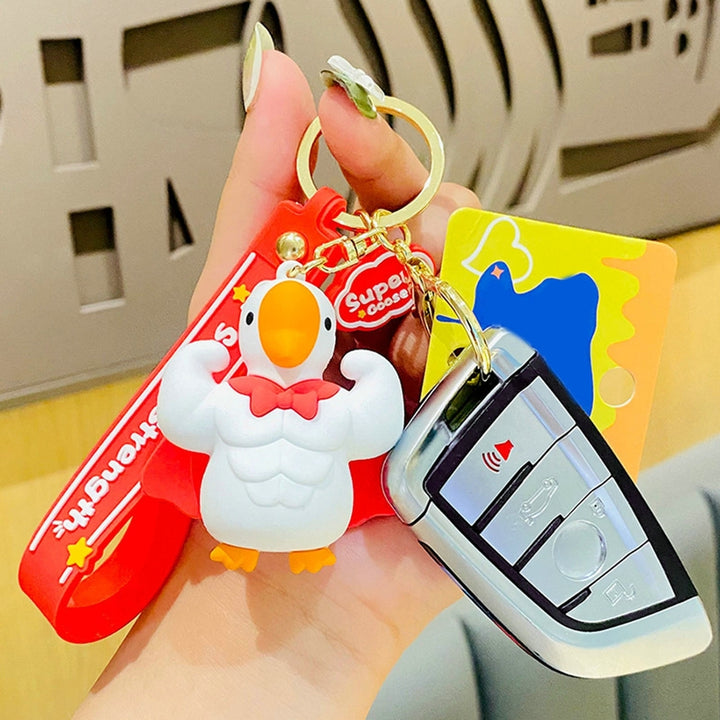 Goose Keychain 3D Doll Letter Strap DIY Gift Animal Mighty Goose Car Key Ring Pendant Backpack Ornament Image 8