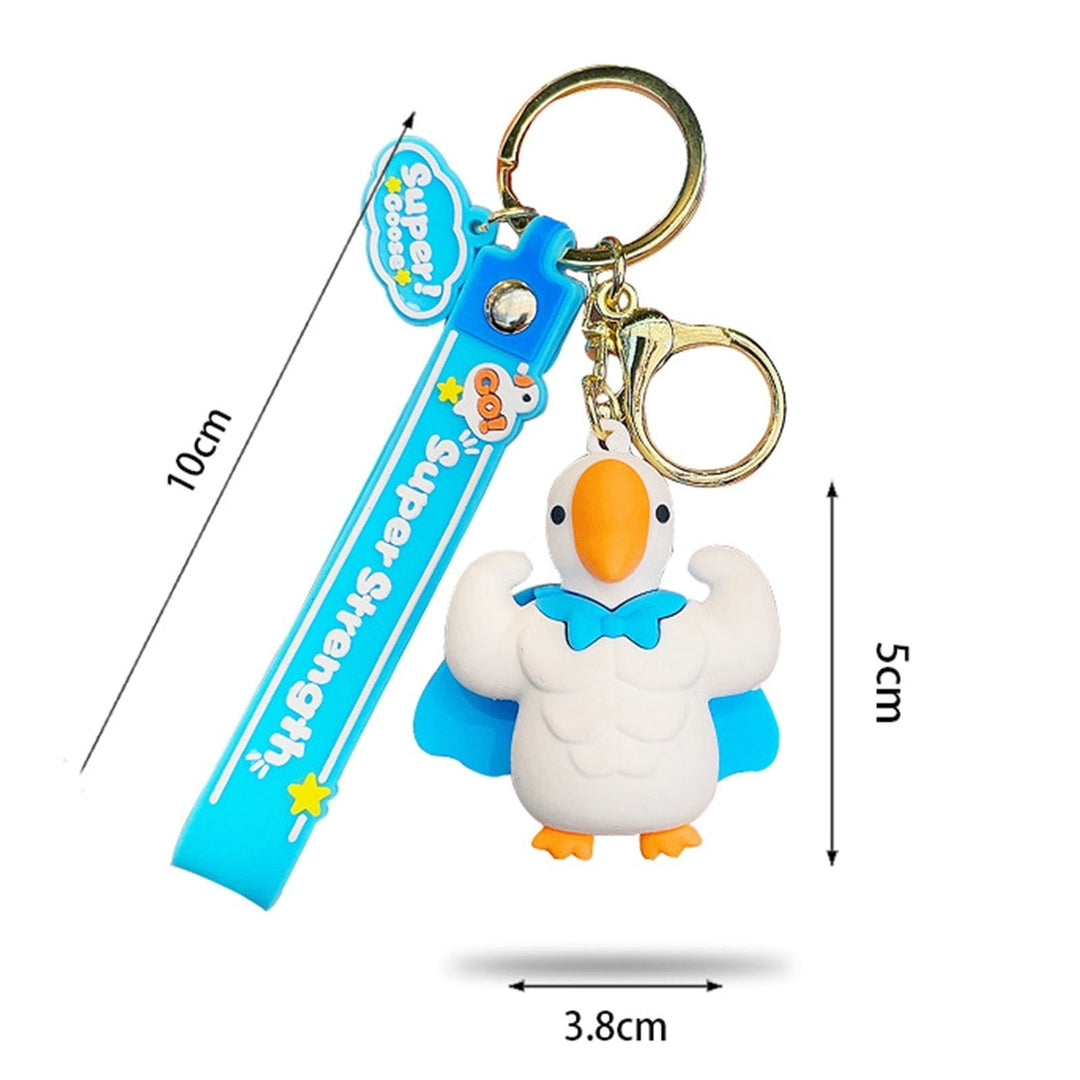 Goose Keychain 3D Doll Letter Strap DIY Gift Animal Mighty Goose Car Key Ring Pendant Backpack Ornament Image 9