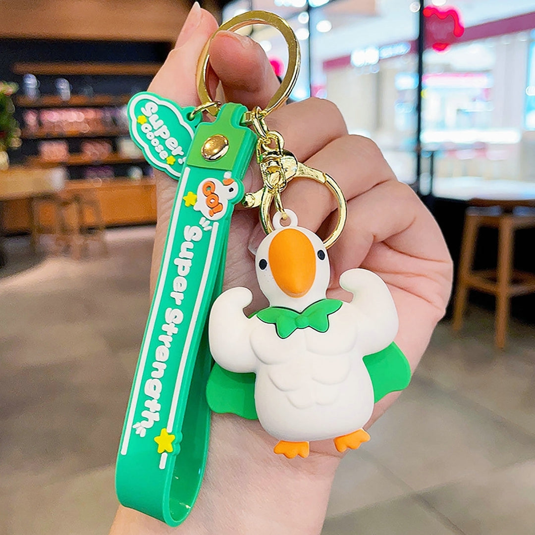 Goose Keychain 3D Doll Letter Strap DIY Gift Animal Mighty Goose Car Key Ring Pendant Backpack Ornament Image 11