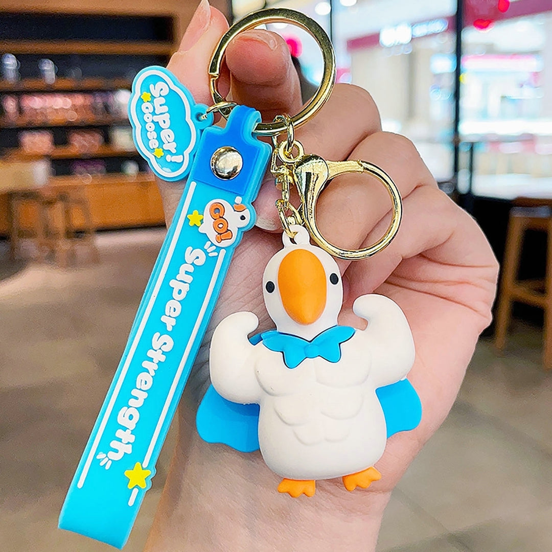 Goose Keychain 3D Doll Letter Strap DIY Gift Animal Mighty Goose Car Key Ring Pendant Backpack Ornament Image 12