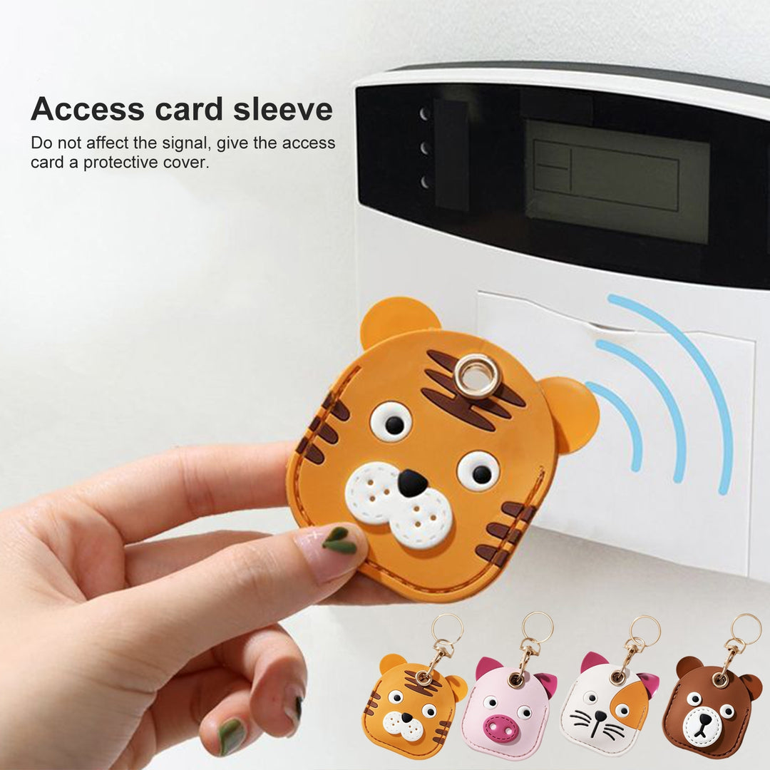 Animal Keychain Multifunctional Cute Tiger Access Card Sleeve Anti-lost Car Key Ring Pendant Backpack Ornament Image 6