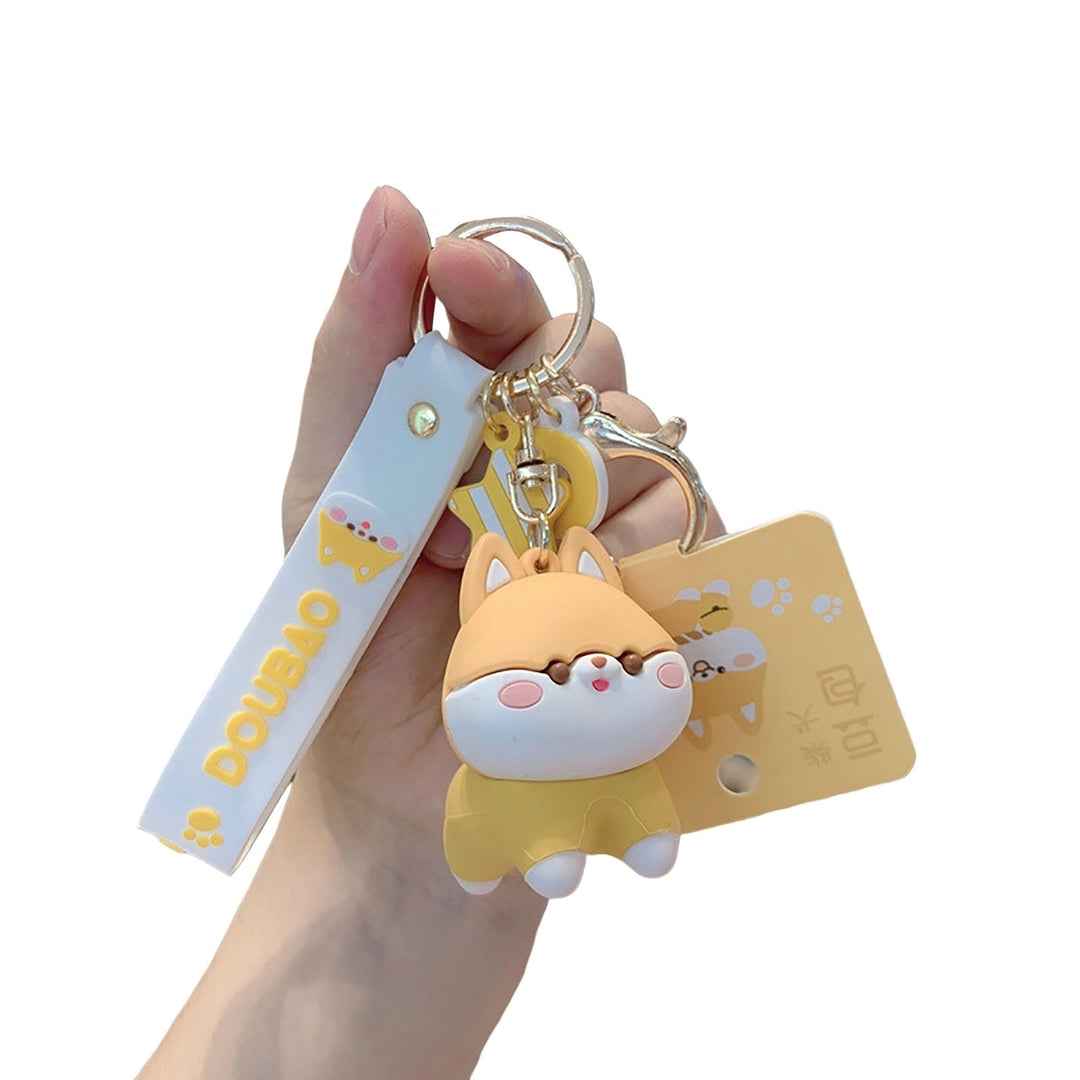 Dog Keychain 3D Doll Toy Soft Silicone Cute Shiba Inu Animal Car Key Ring Pendant Handbag Accessories Image 2