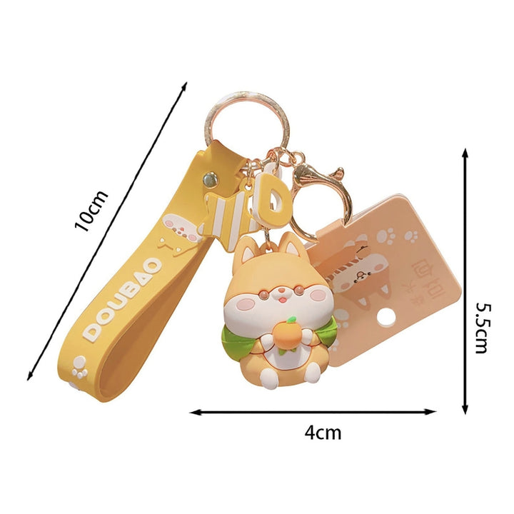 Dog Keychain 3D Doll Toy Soft Silicone Cute Shiba Inu Animal Car Key Ring Pendant Handbag Accessories Image 9