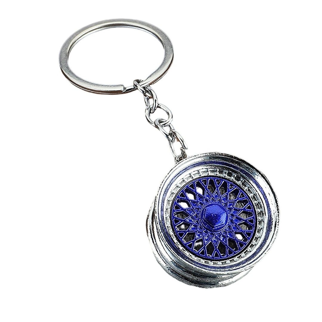 Wheel Rim Keychain Cool 3D Zinc Alloy Multi-colored Auto Parts Car Key Ring Pendant Backpack Ornament Image 1