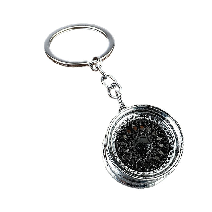 Wheel Rim Keychain Cool 3D Zinc Alloy Multi-colored Auto Parts Car Key Ring Pendant Backpack Ornament Image 1