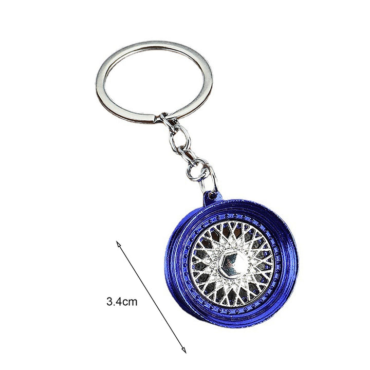 Wheel Rim Keychain Cool 3D Zinc Alloy Multi-colored Auto Parts Car Key Ring Pendant Backpack Ornament Image 11