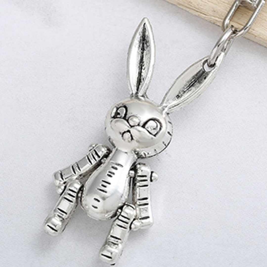 Rabbit Keychain Movable Rabbit Robot Men Women Unisex Zinc Alloy Backpack Ornament Bunny Animal Key Ring Student Image 10