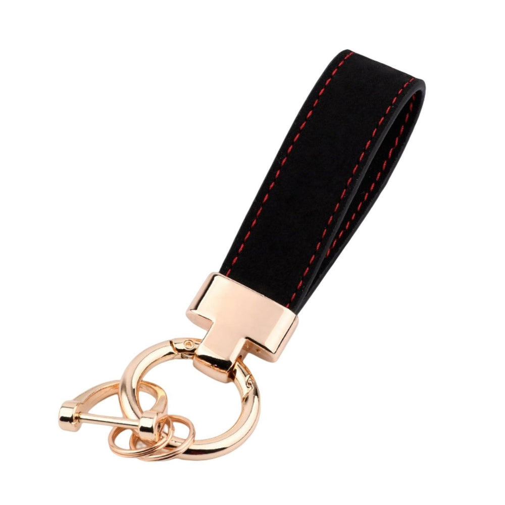 Faux Leather Car Key Chain Luxury Wristlet Strap Men Women Anti-lost Portable Backpack Ornament Faux Leather Key Ring Image 2
