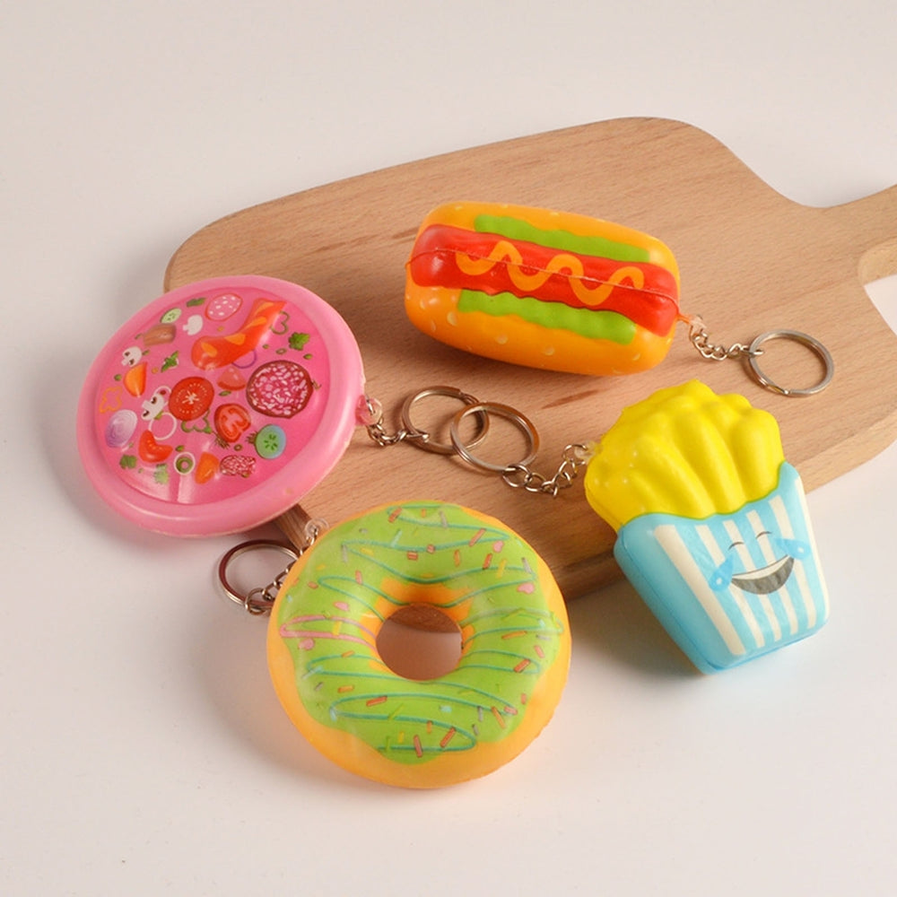 Food Squeeze Toy Keychain Slow Ring Kids Adults Gift Image 2