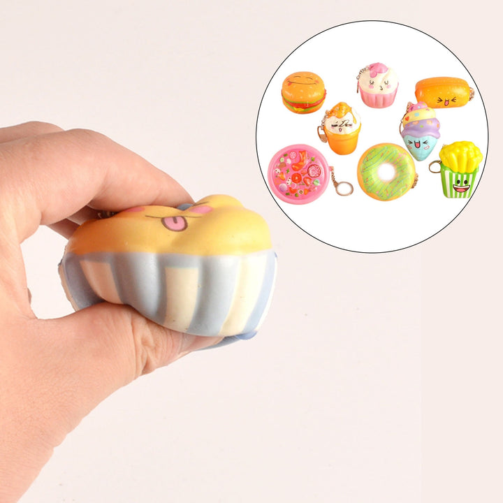 Food Squeeze Toy Keychain Slow Ring Kids Adults Gift Image 3